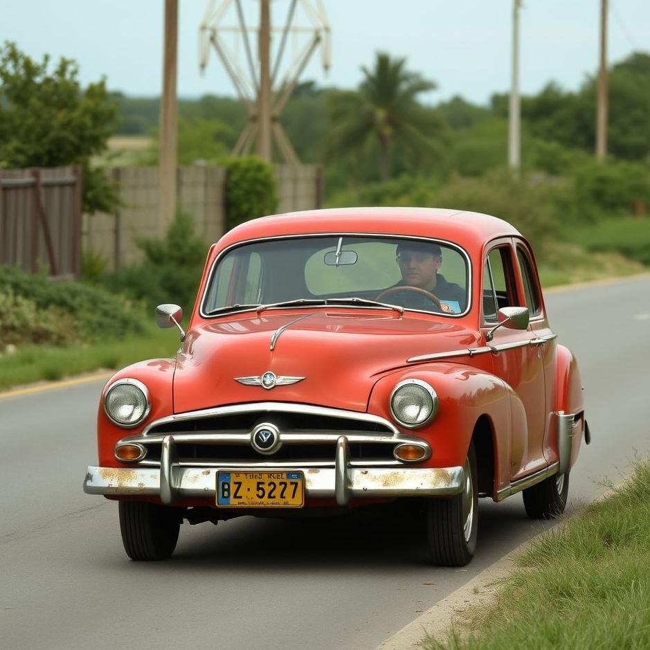Dream : Driving an old red car