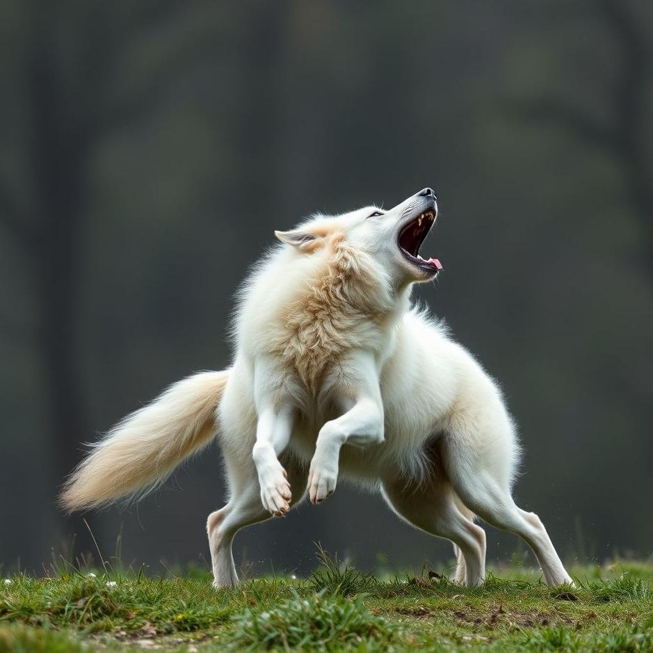 Dream : Dropping a white wolf 