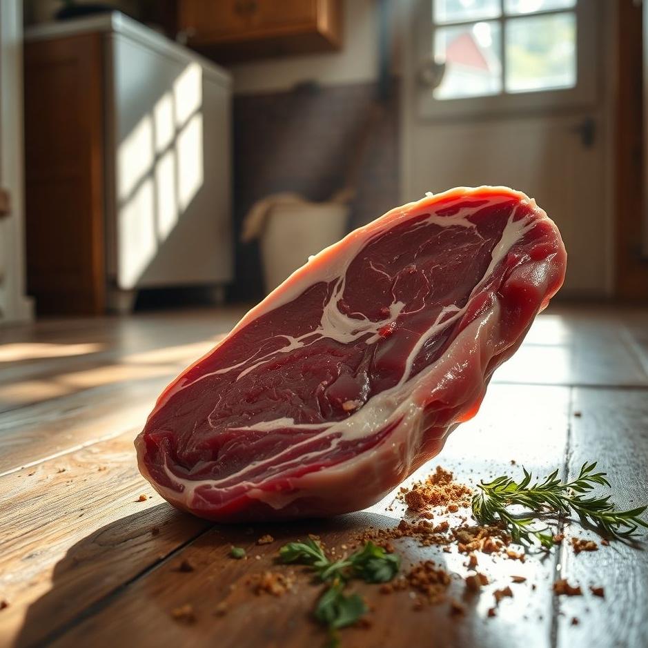 Dream : Dropping meat on the ground