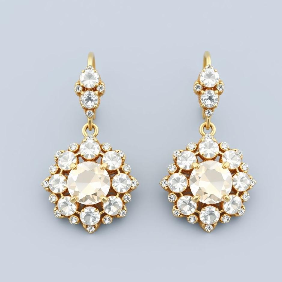 Dream : Earrings with white stones 