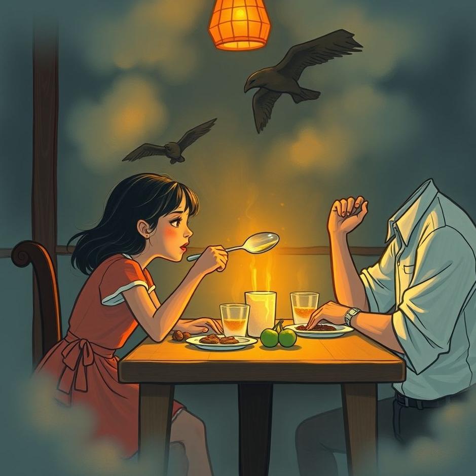 Dream : Eating dinner with a girl in a dream