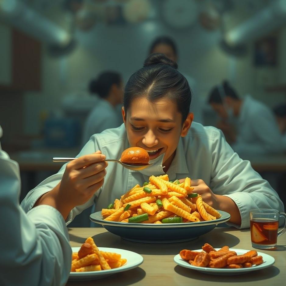 Dream : Eating food at work in a dream