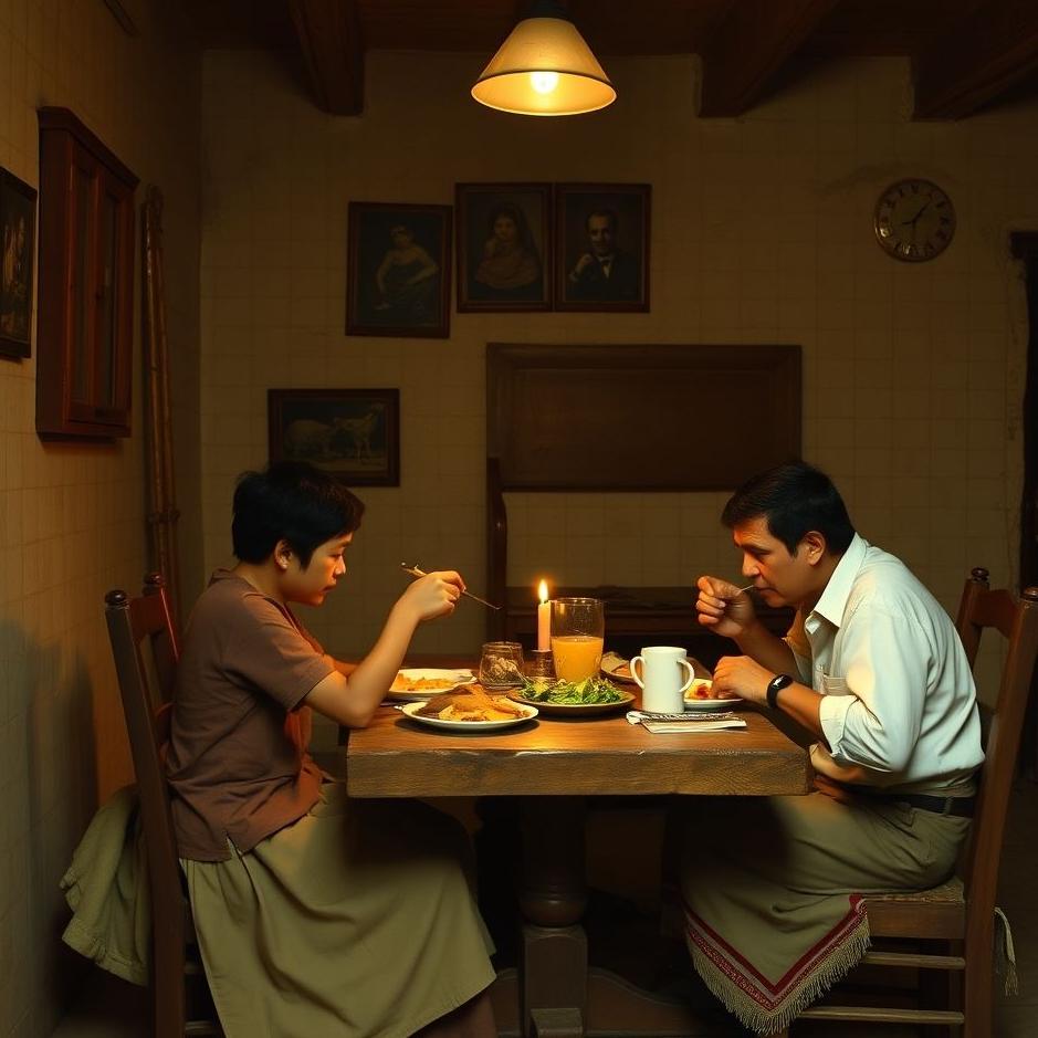 Dream : Eating in an old house