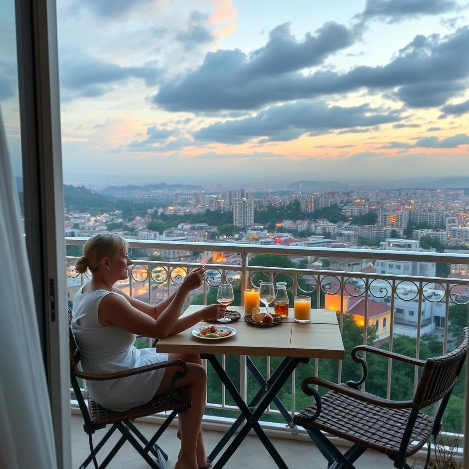 Dream : Eating on the balcony in the dream