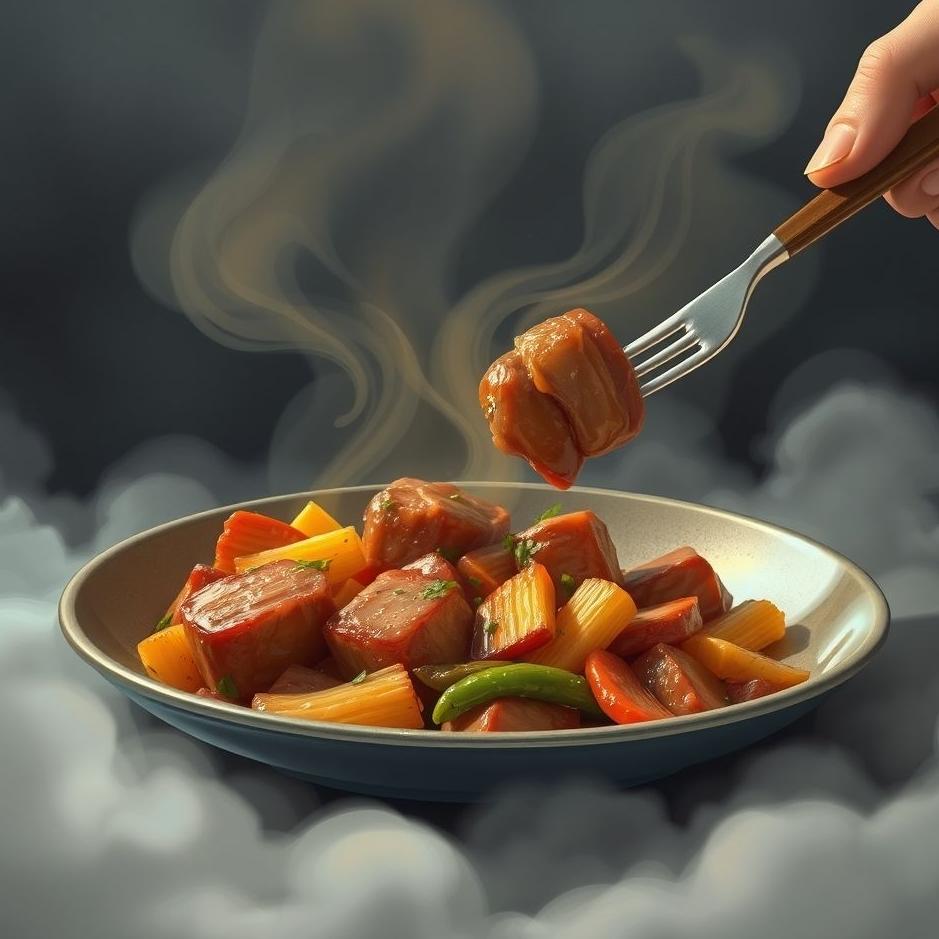 Dream : Eating sauteed meat in a dream
