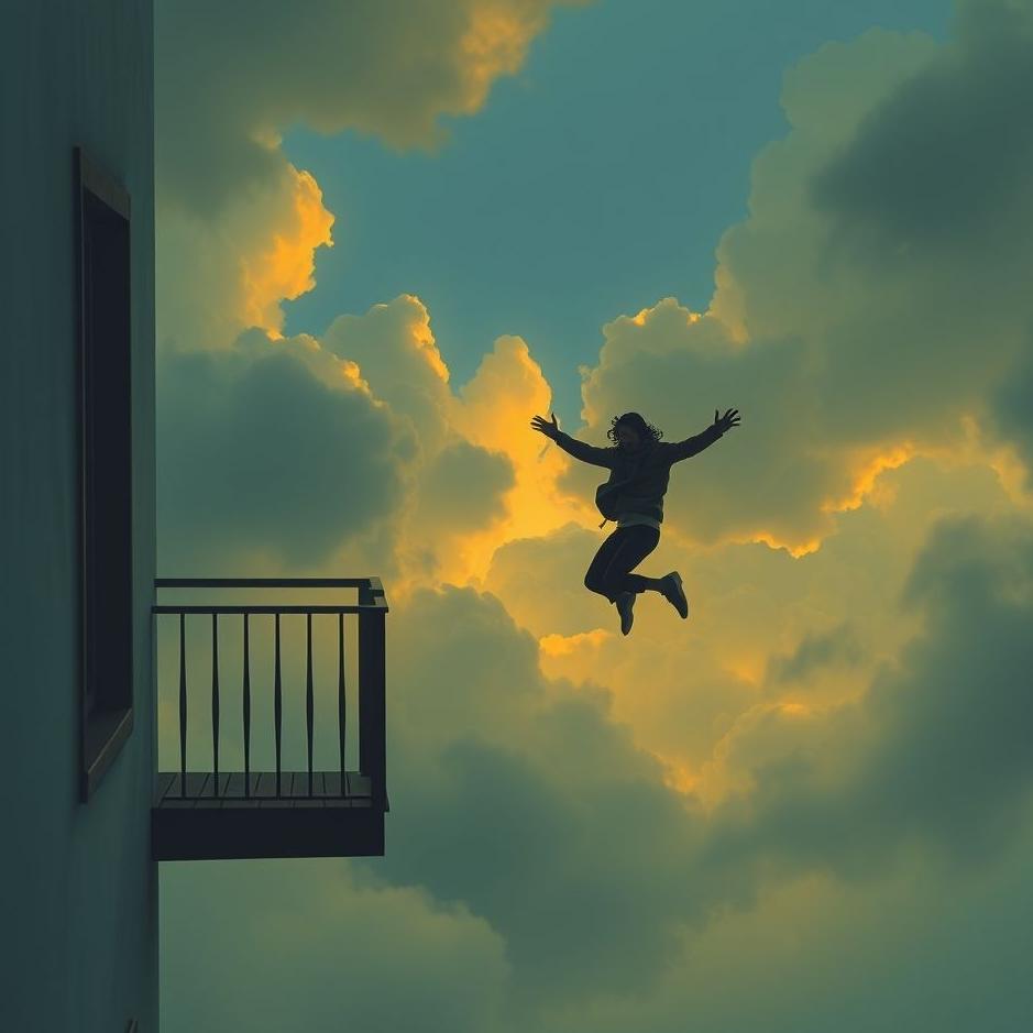 Dream : Escaping by jumping off a balcony in a dream