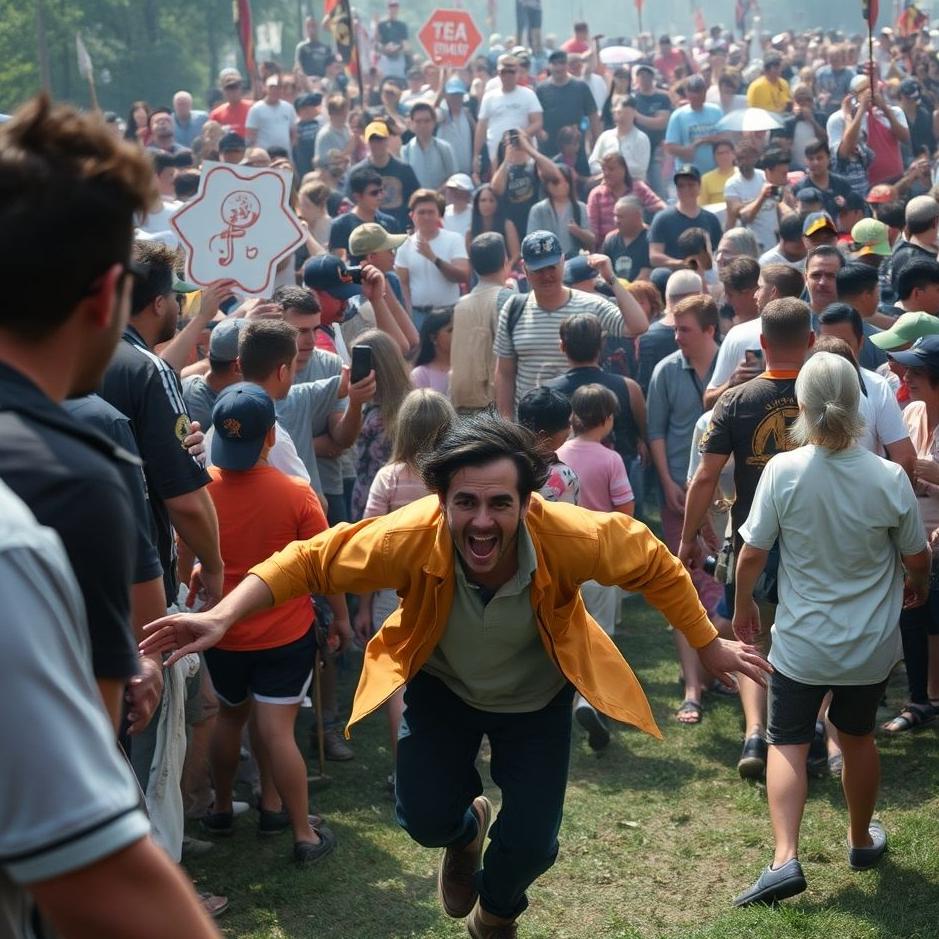 Dream : Escaping from a crowd 