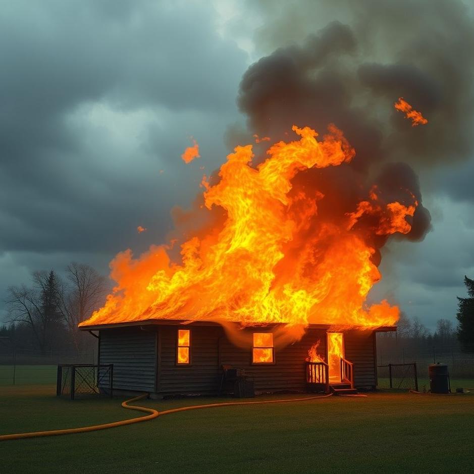 Dream : Extinguishing a fire with a hose in a dream