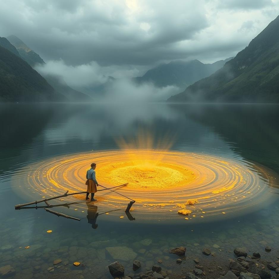 Dream : Extracting gold from a lake in a dream