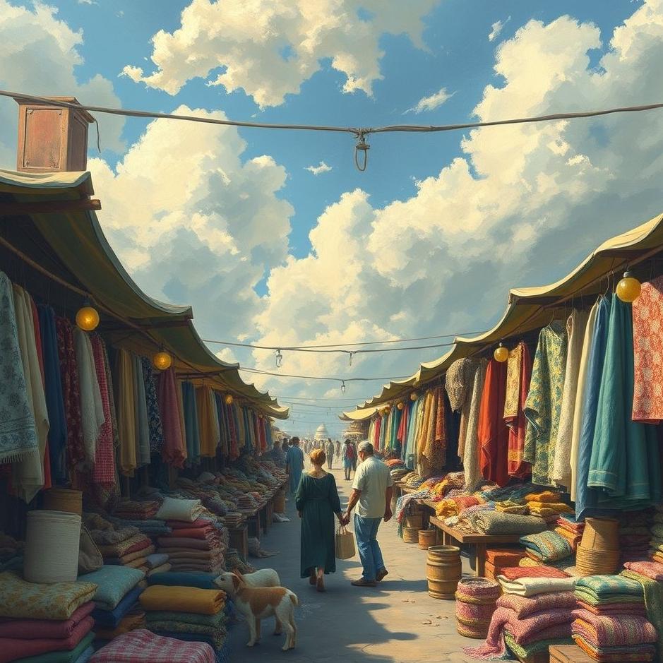 Dream : Fabric market in a dream