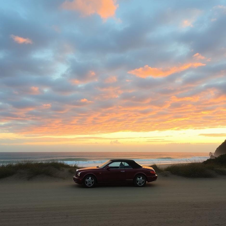 Dream : Fall to the beach by car in the dream