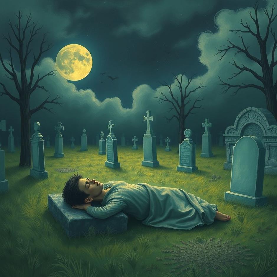 Dream : Falling asleep in a cemetery in a dream
