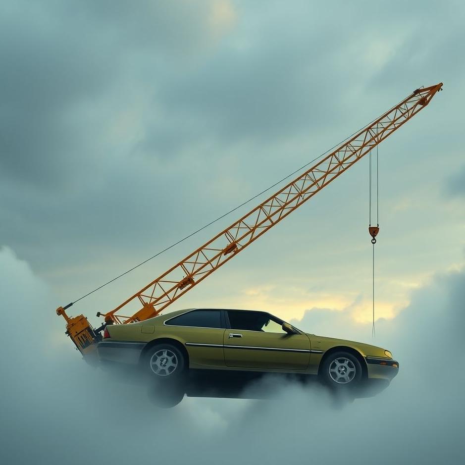 Dream : Falling crane on the top of the car in the dream