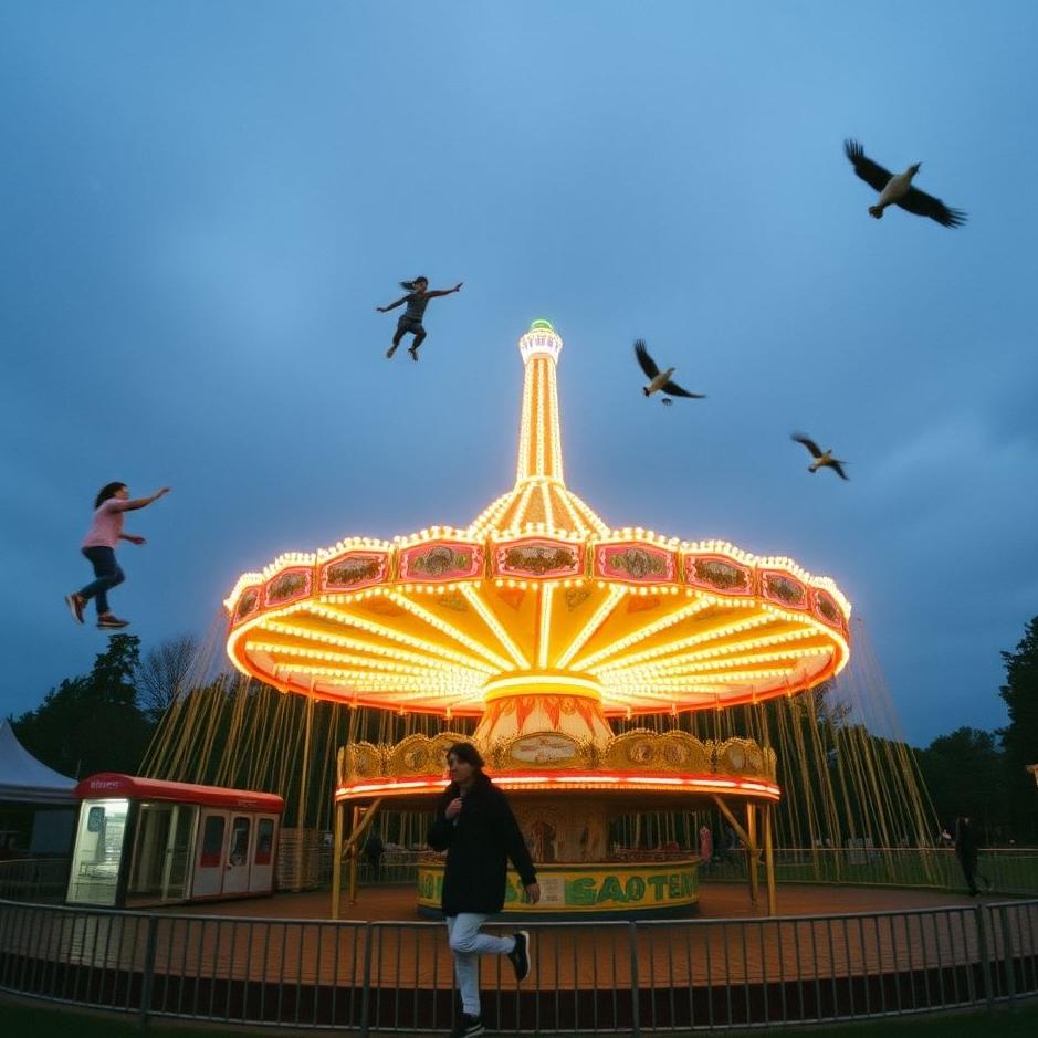 Dream : Falling in an amusement park in a dream