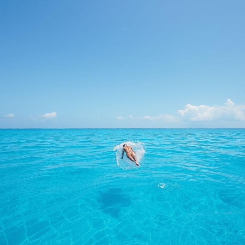 Dream : Falling into the blue sea in a dream