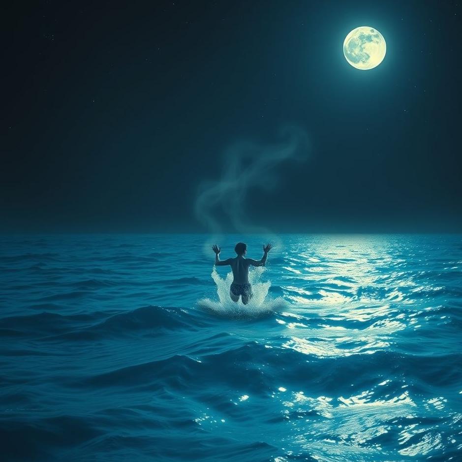 Dream : Falling into the sea at night in a dream