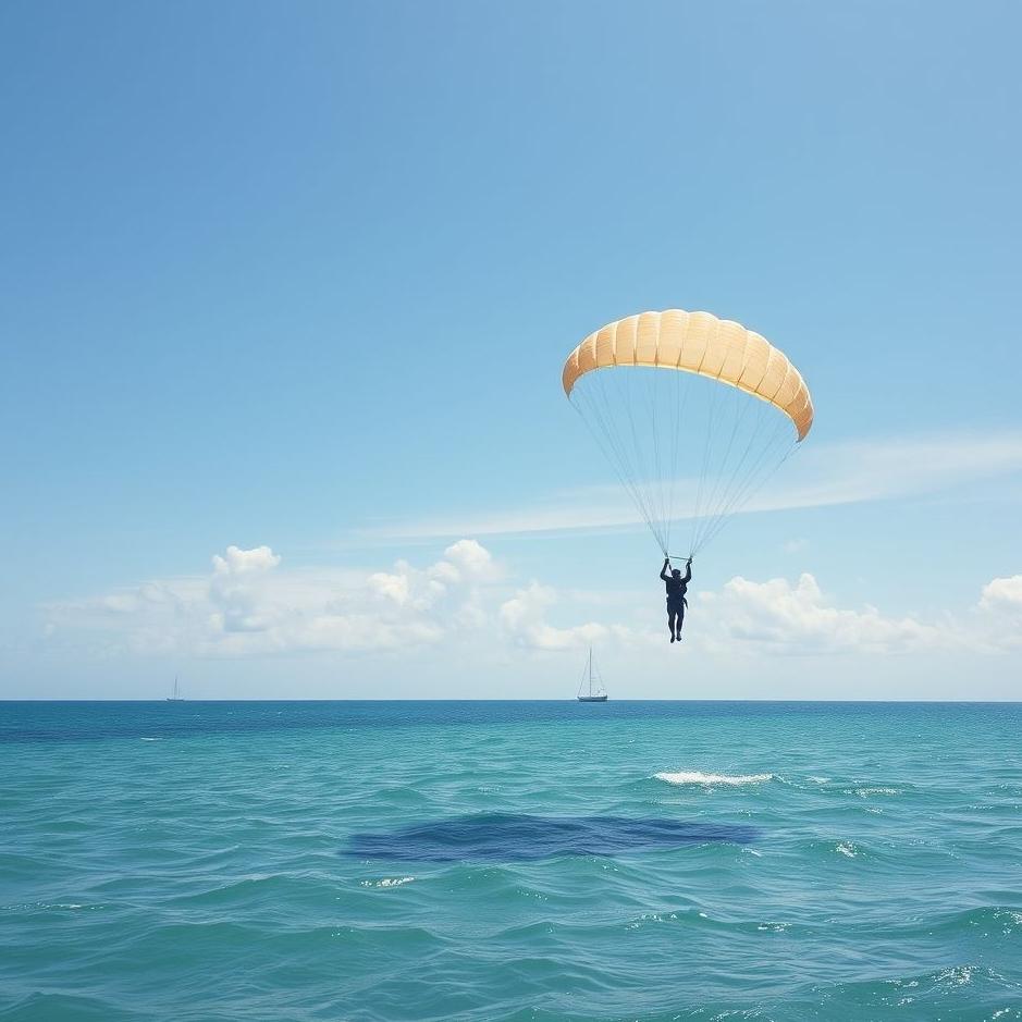 Dream : Falling into the sea with a parachute in a dream