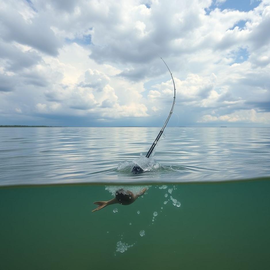 Dream : Falling into the water while fishing in a dream