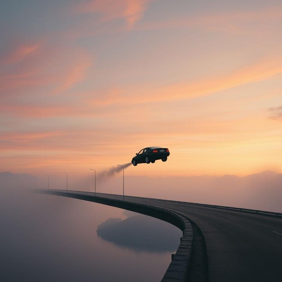 Dream : Falling off a bridge with a car in a dream