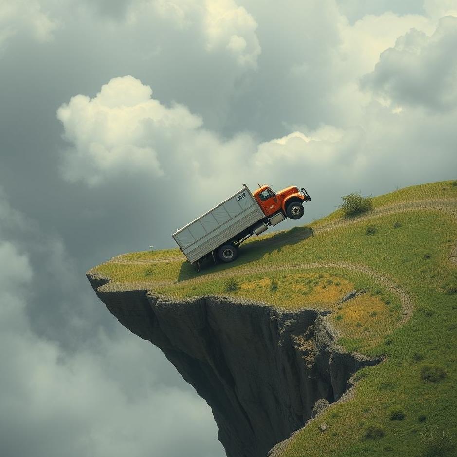Dream : Falling off a cliff with a truck in a dream