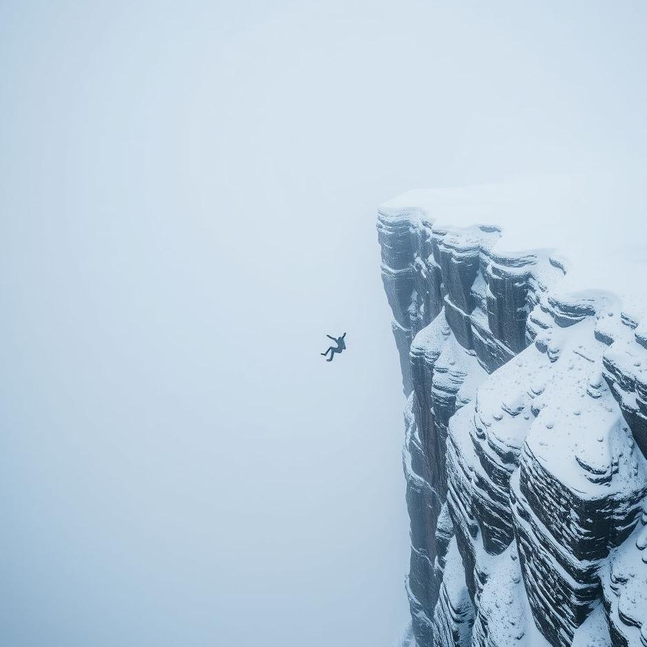 Dream : Falling off a snowy cliff in a dream