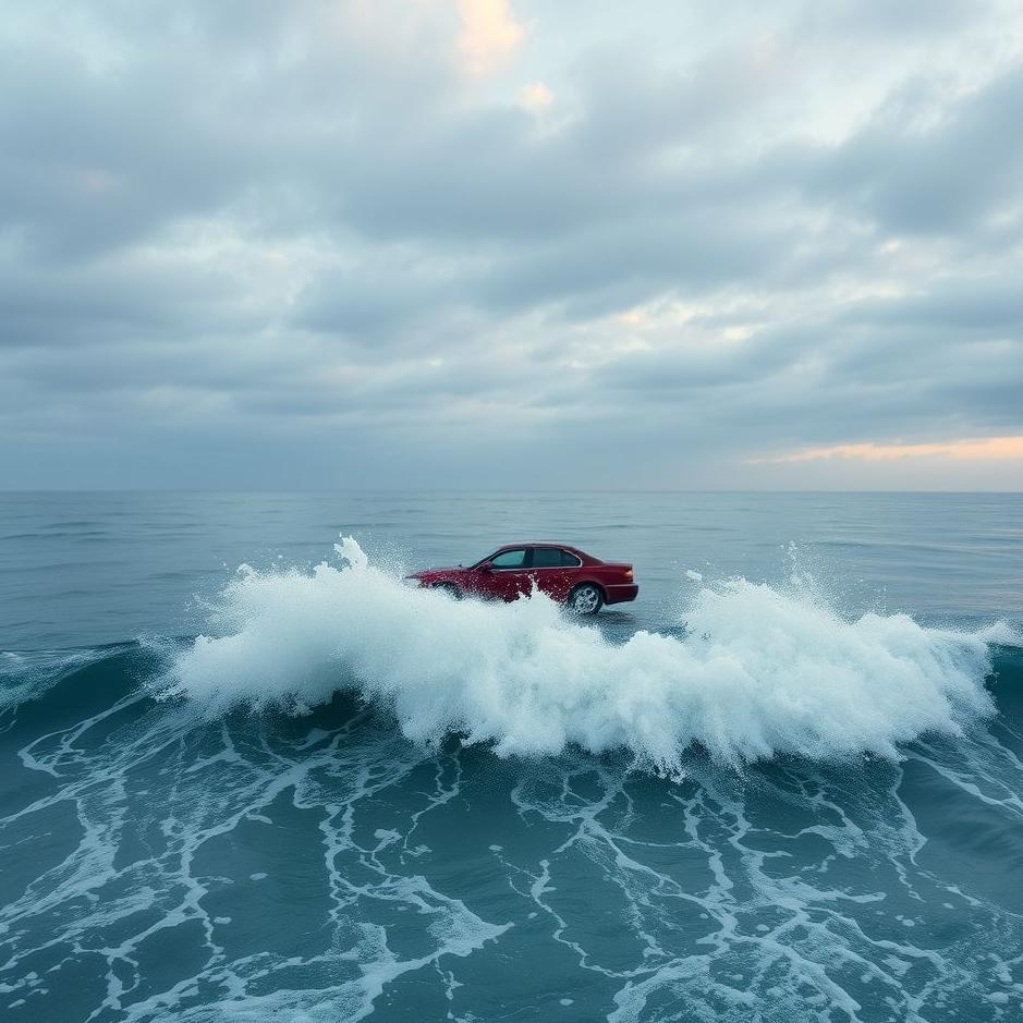 Dream : Falling sea with car in the dream