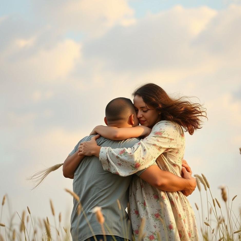 Dream : Family hugging a freedom in a dream