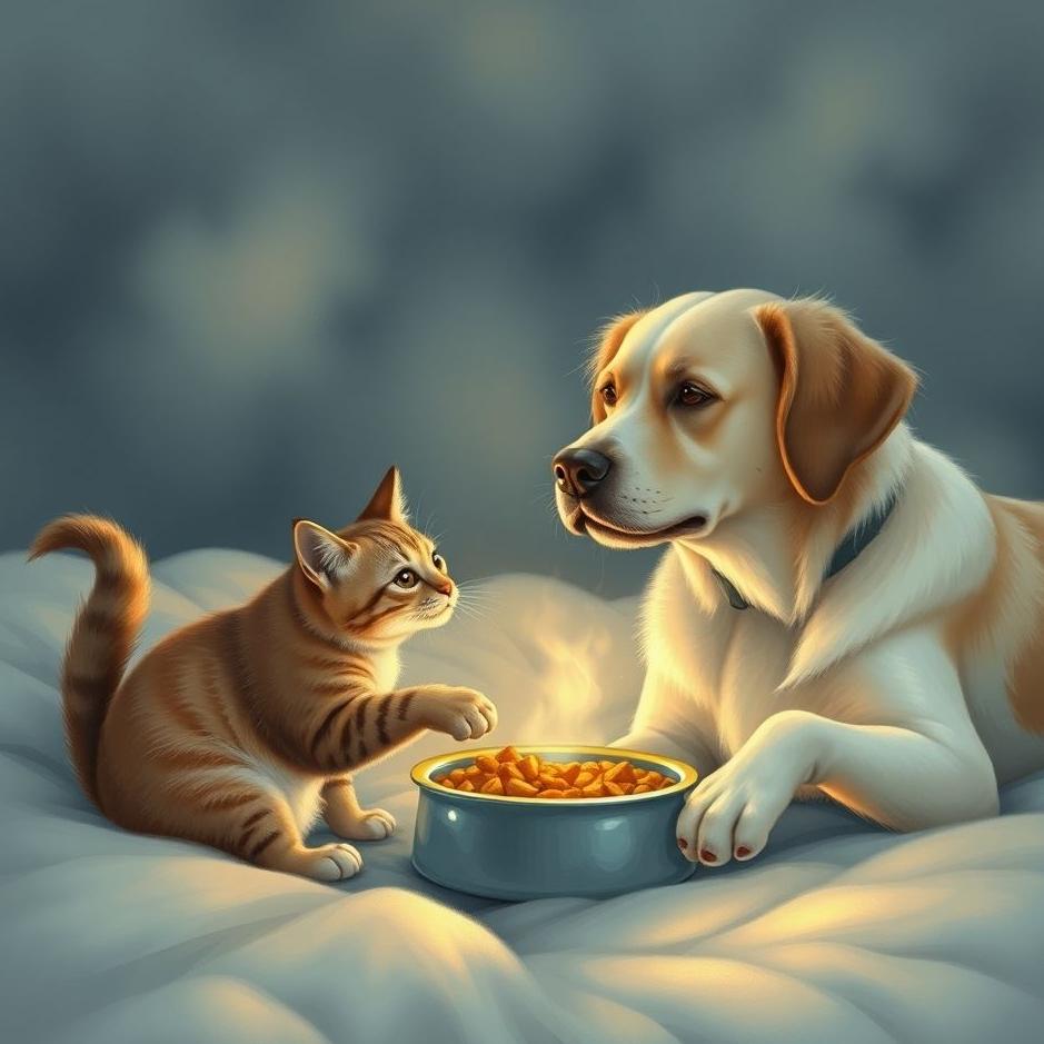 Dream : Feeding a cat and a dog in a dream