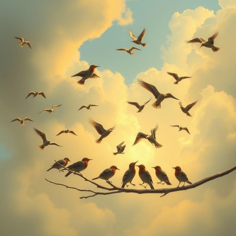 Dream : Feeding a flock of birds in a dream