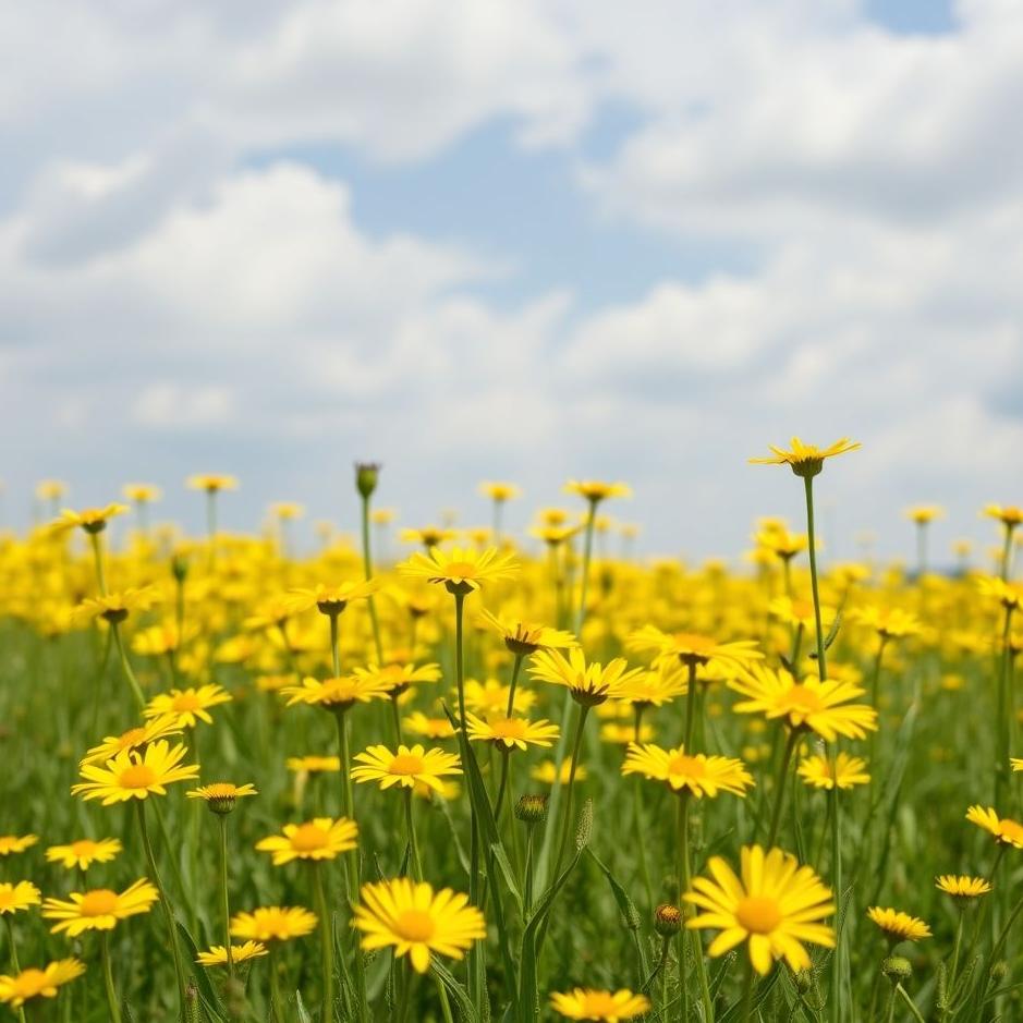 Dream : Field of yellow daisies in a dream