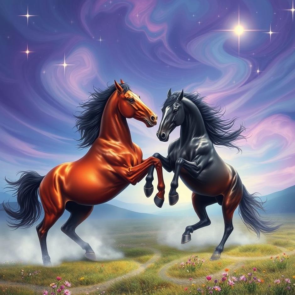 Dream : Fighting horses in the dream