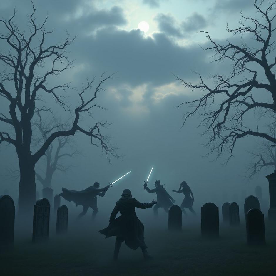 Dream : Fighting in a cemetery in a dream