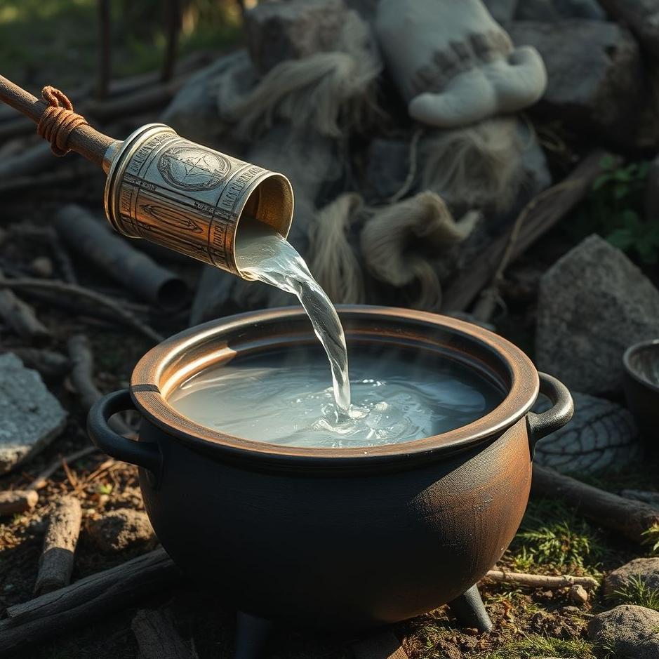 Dream : Filling a cauldron with water