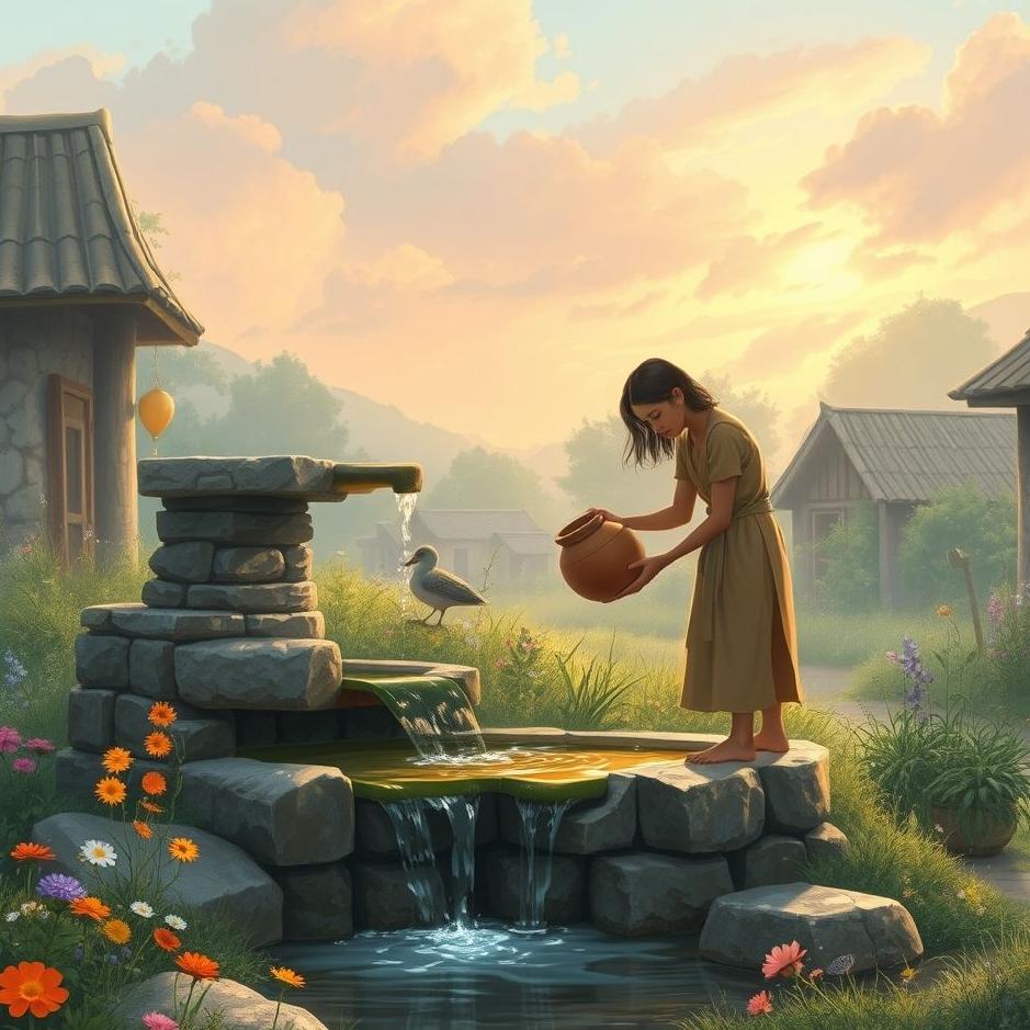 Dream : Filling water from a village fountain in a dream