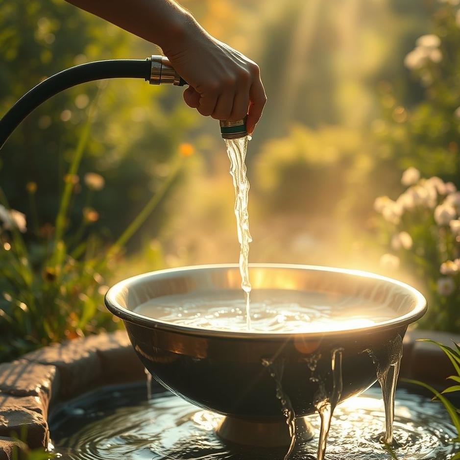 Dream : Filling water with a hose in a dream