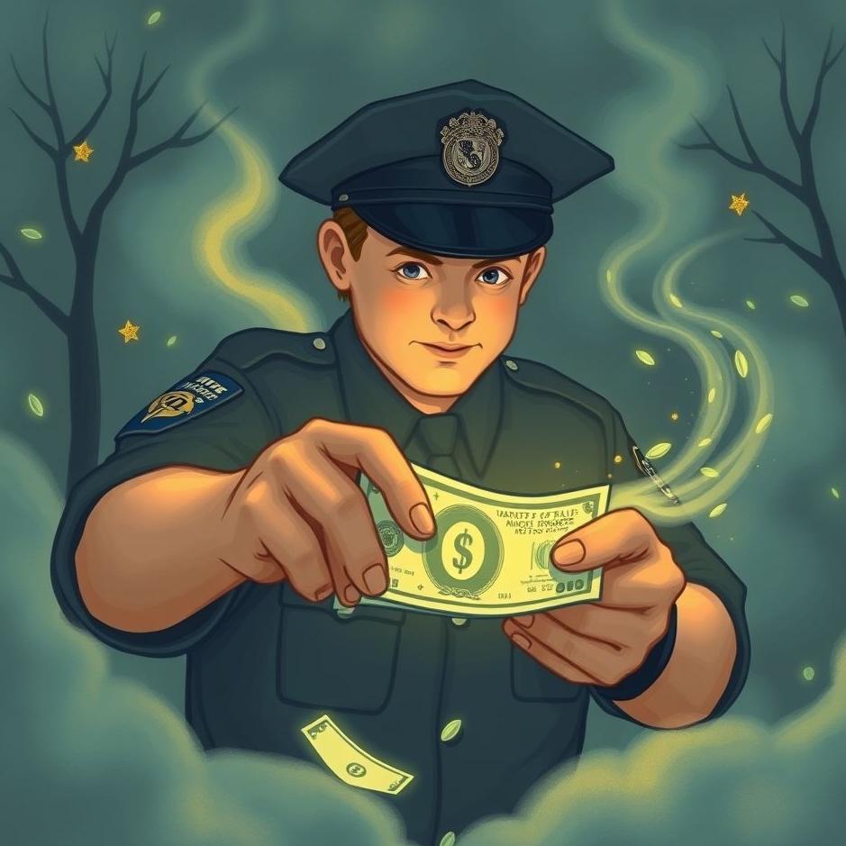 Dream : Finding money and giving it to the police in a dream