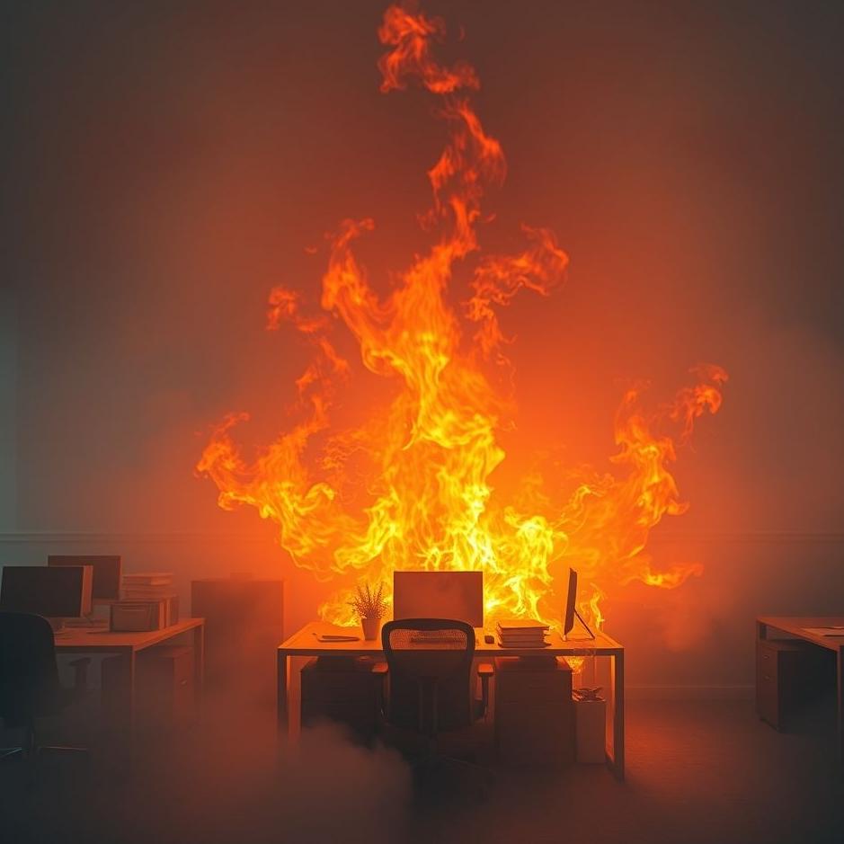 Dream : Fire at work in a dream