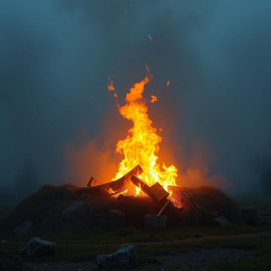 Dream : Fire burning in a grave in a dream