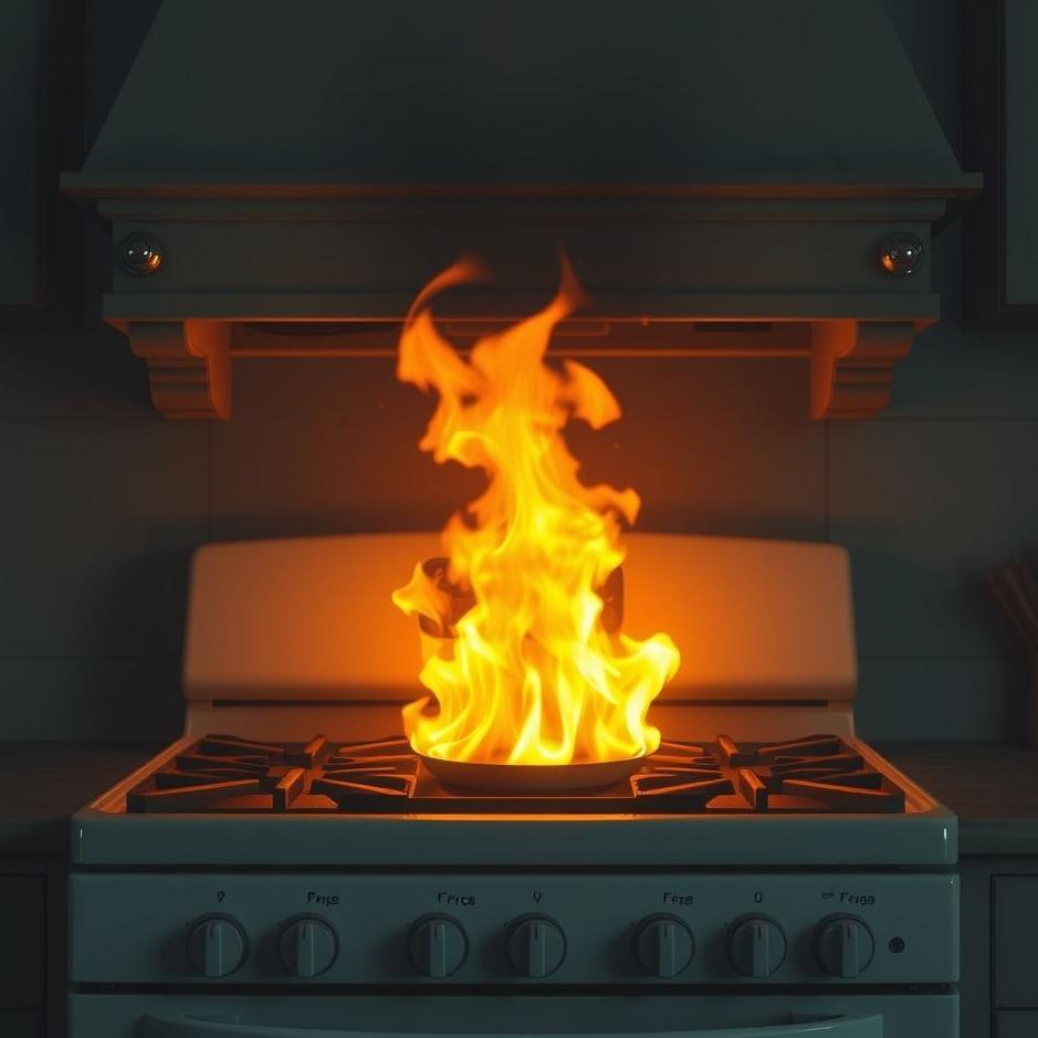 Dream : Fire coming out of a stove in a dream