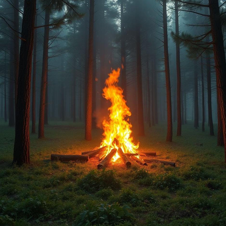 Dream : Fire in a forest in a dream