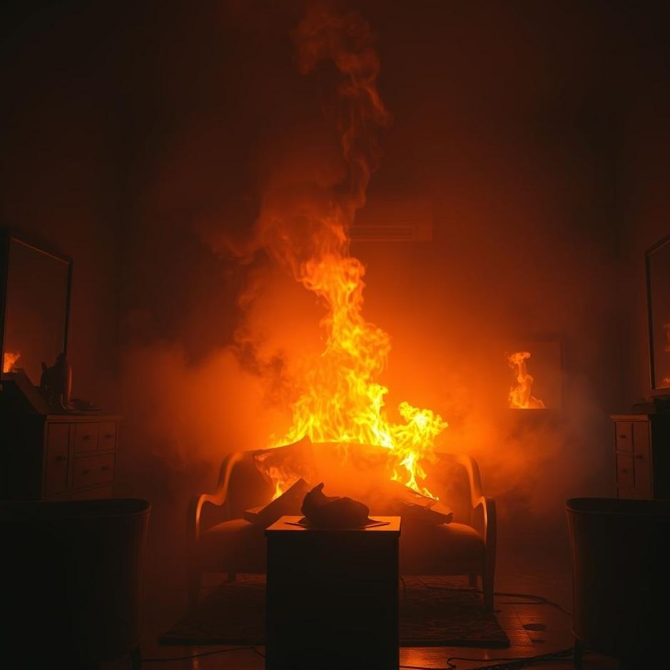 Dream : Fire in a room in a dream