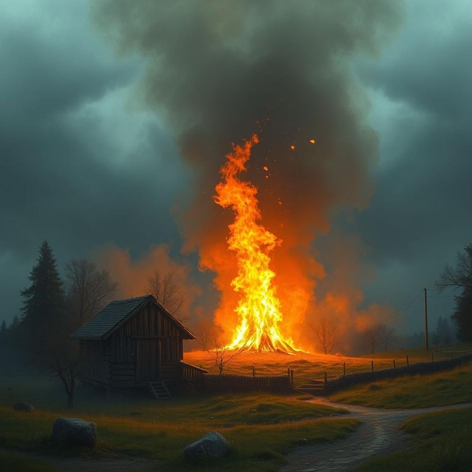 Dream : Fire in a village in a dream