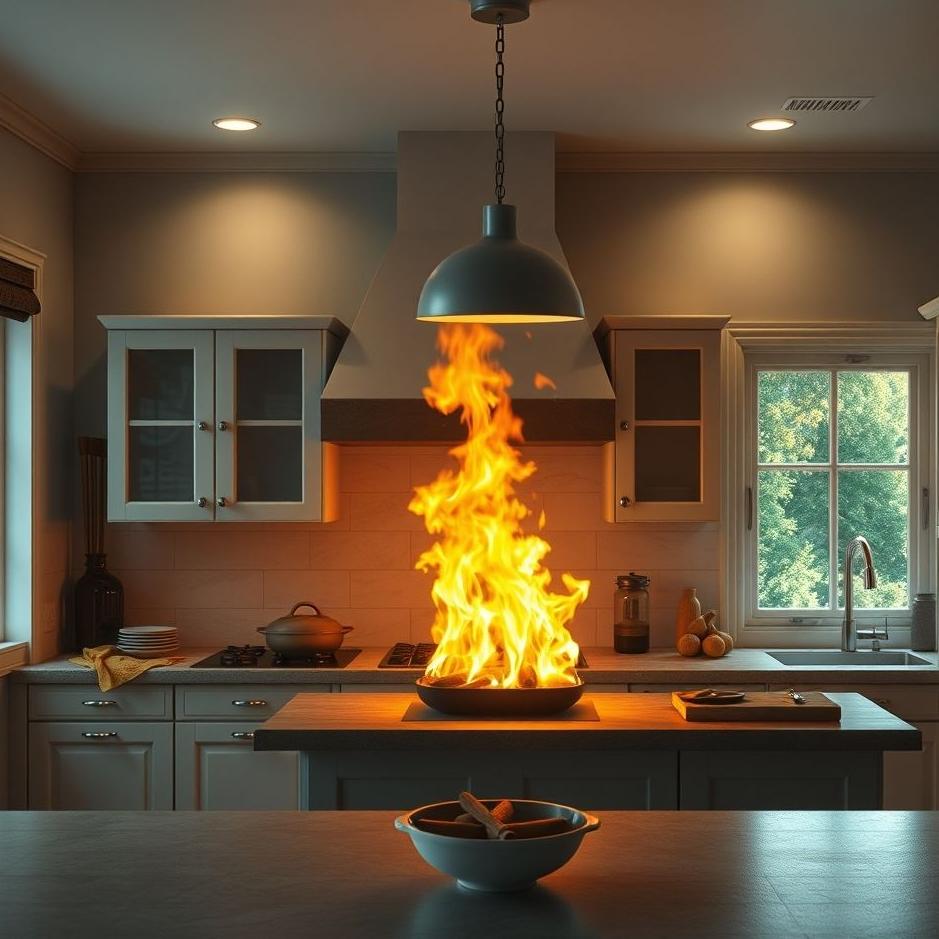 Dream : Fire in the kitchen in a dream