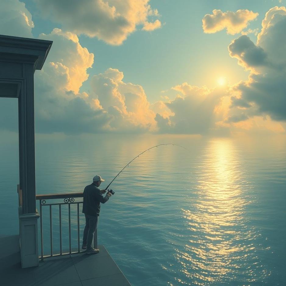 Dream : Fishing from a balcony in a dream