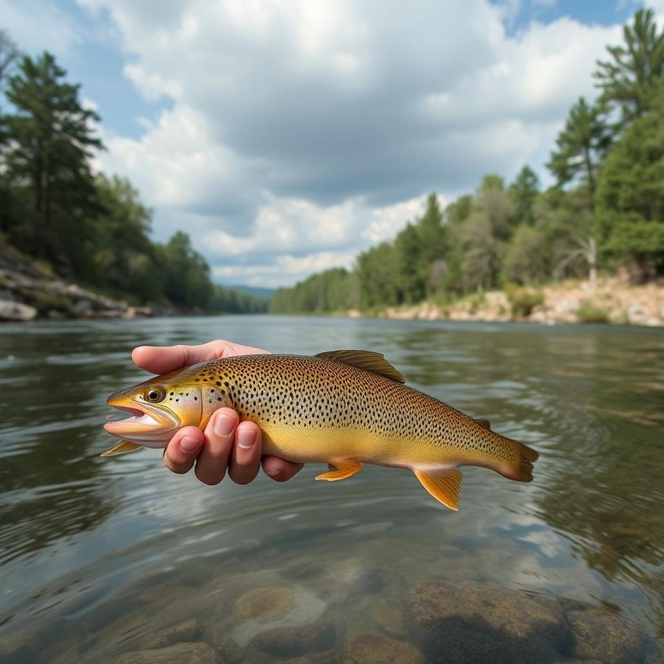Dream : Fishing from a river with your hands in a dream