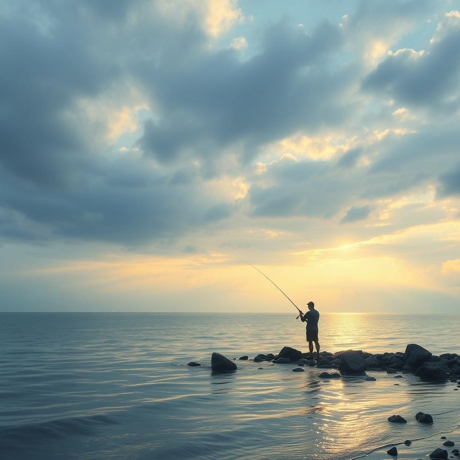 Dream : Fishing from the shore in a dream