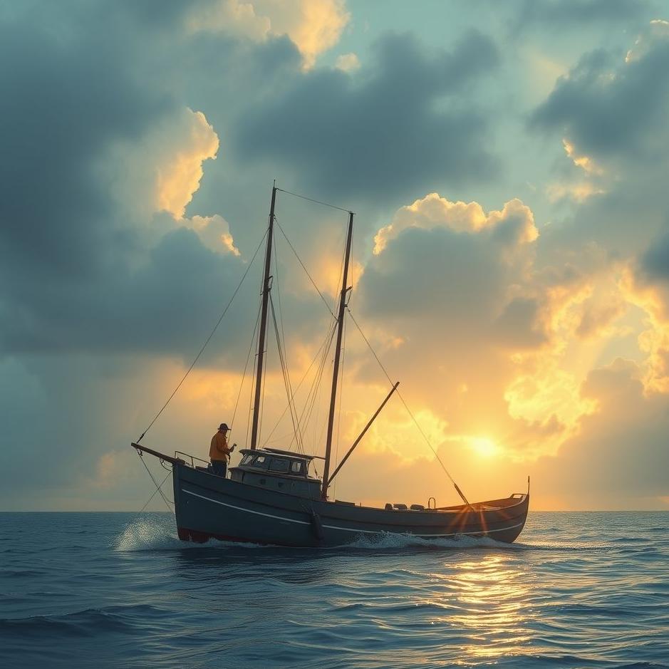 Dream : Fishing with a ship in a dream