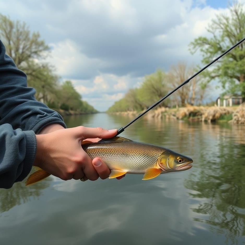 Dream : Fishing with your hands in a canal in a dream