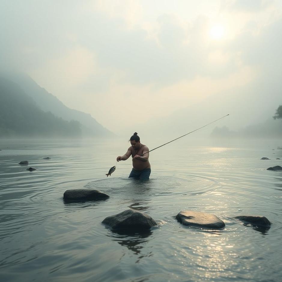 Dream : Fishing with your hands in a river in a dream