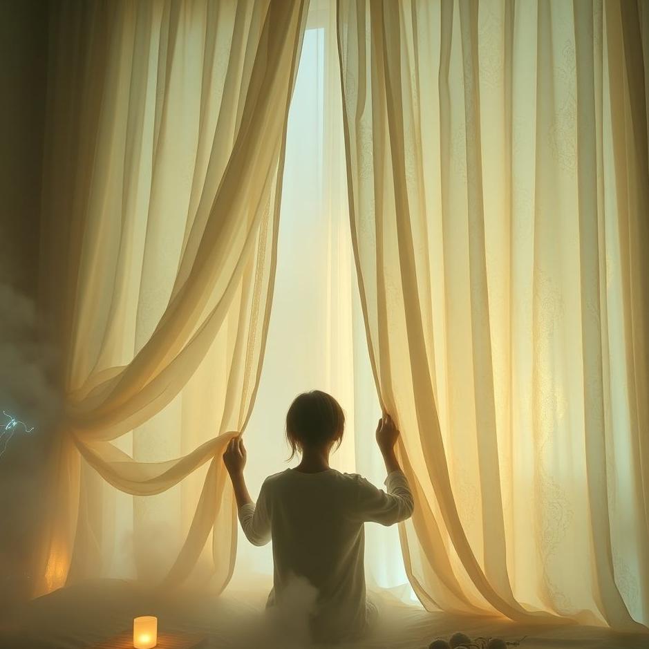 Dream : Fixing curtains in a dream